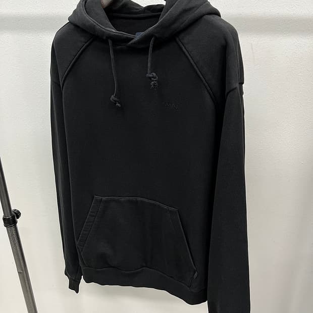 110) 준지 자수 오버 후드티 