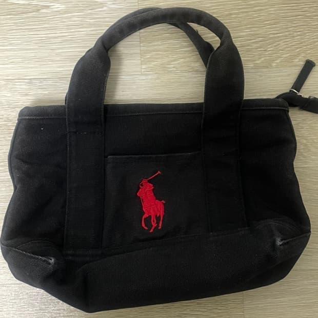 폴로 토트백 블랙 빈티지