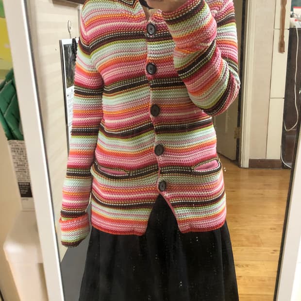 하구미 히피 니트 후드집업