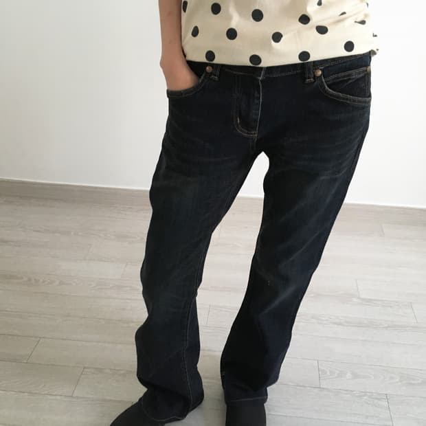 dark slim bootscut jeans