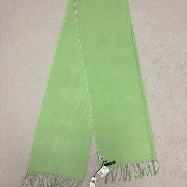 포르톨라노(Portolano) 캐시미어 실크 파슈미나 목도리 - 라임그린