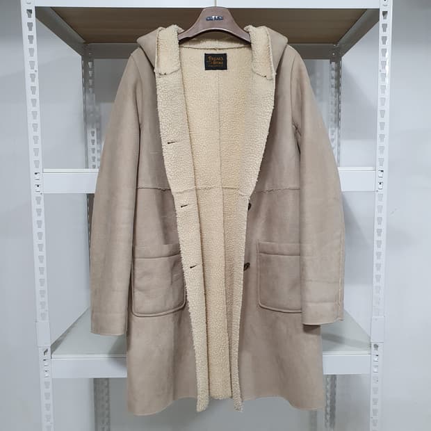 빈티지 그레이 베이지 그레이지 무스탕