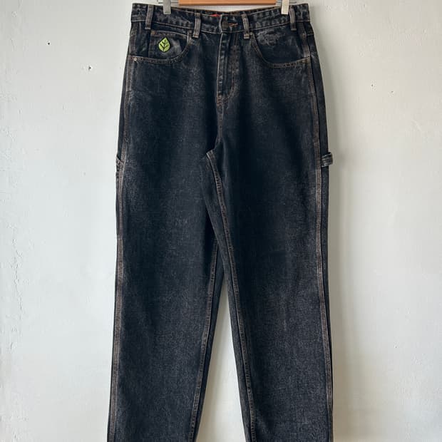 버터굿즈 weathergear 데님 배기 팬츠 / 블랙,30