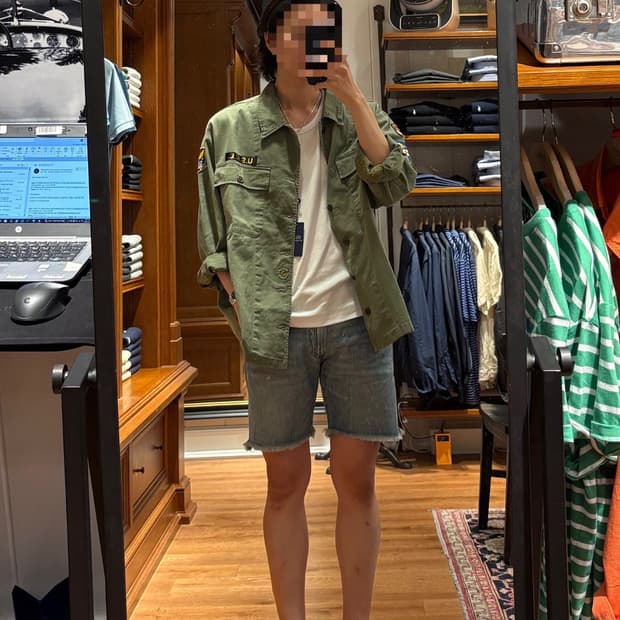 [M] 폴로 랄프로렌 25FW 릴렉스핏 헤링본 트윌 워크셔츠 디비전