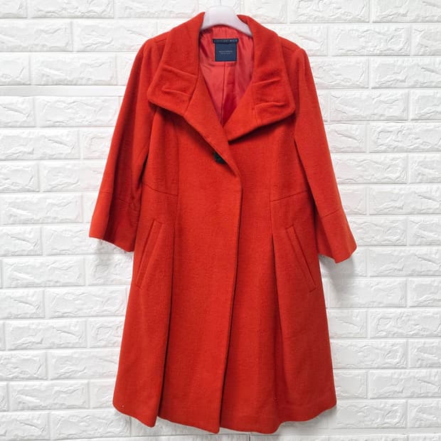택포// S 모조에스핀 빨간 앙고라 모혼방 코트