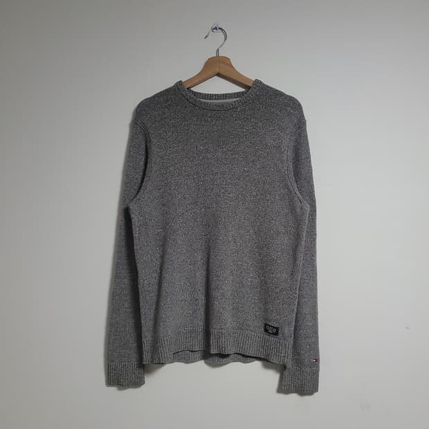 (M) 타미힐피거 그레이 니트 스웨터