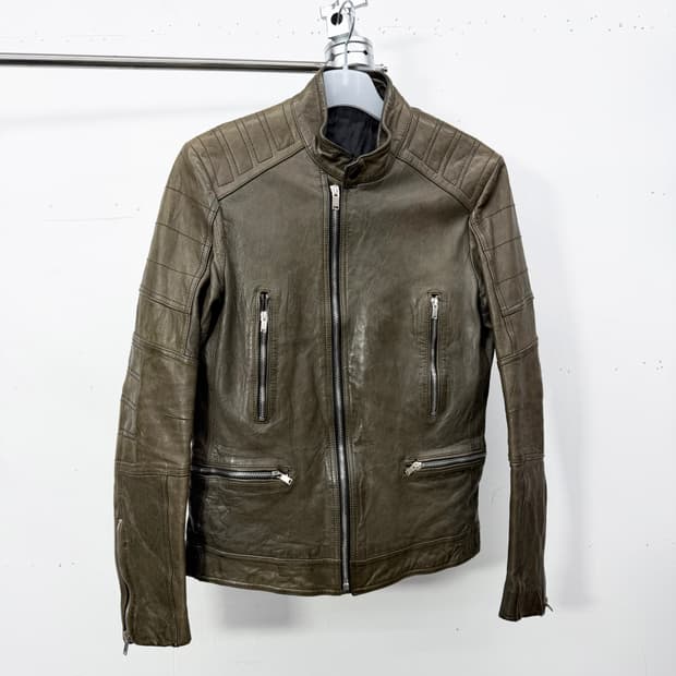 Solid Homme lambskin multi-pocket biker