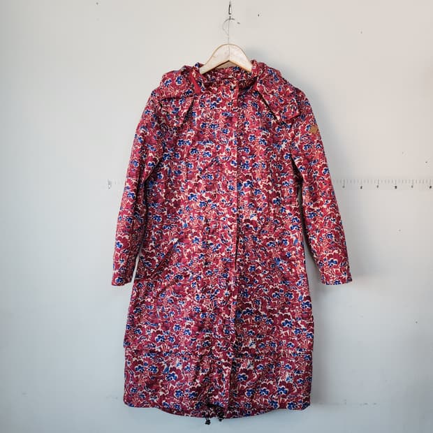 오일릴리 플라워 패턴 후드 롱 코트