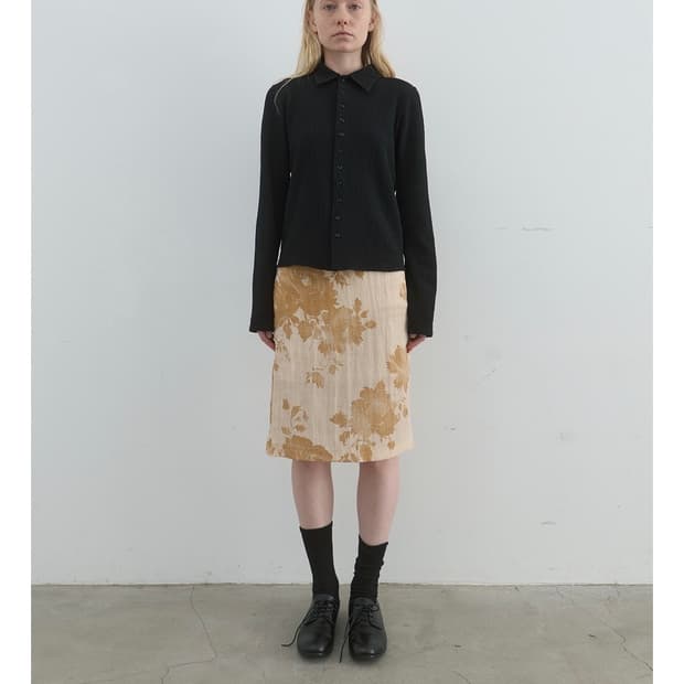 낫띵에브리띵 SILKY FLORAL MIDI SKIRT IN SEPIA