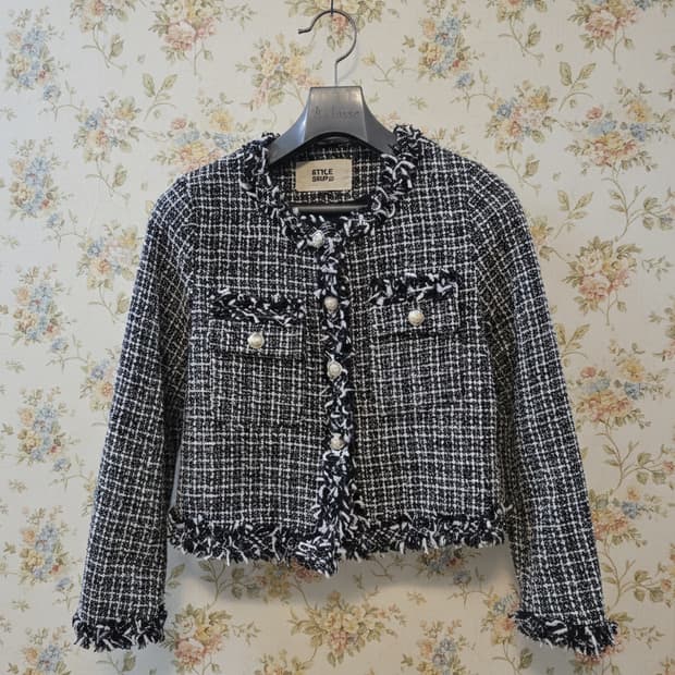 트위드 자켓 블랙 앤 화이트 55
