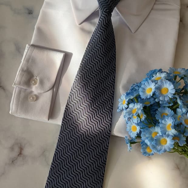 샤를 주르당 실크 웨이브 자카드 넥타이 9.1cm A등급 A19225
