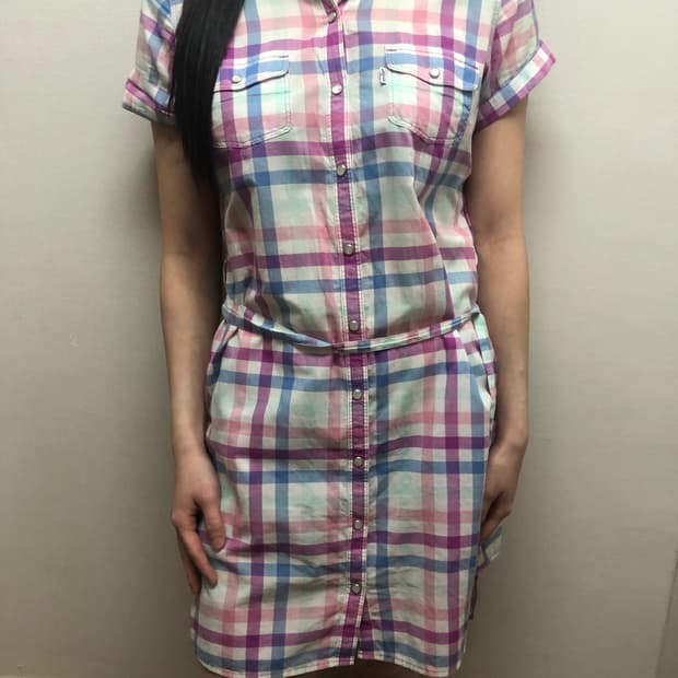 빈티지 리바이스 핑크 체크 원피스