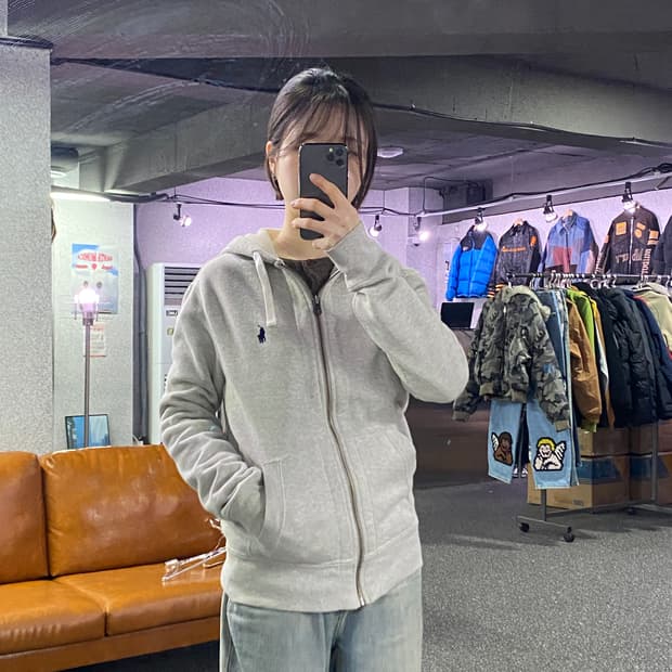 폴로 랄프로렌 멜란지 그레이 후드집업 B3591