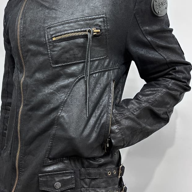 00’s JPN 코팅 바이커 자켓