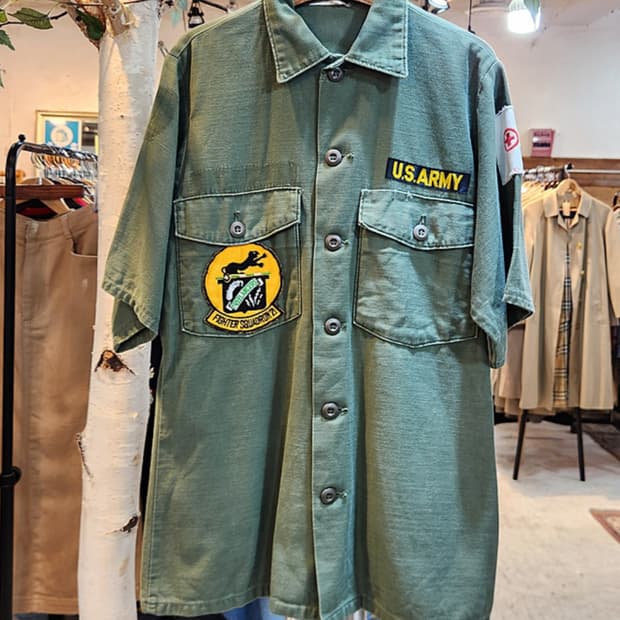 80s 미군 US NAVY 빈티지 카라 미해군 반팔 셔츠