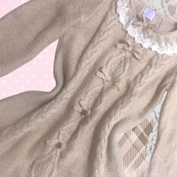 엑시즈팜 히메갸루 라떼갸루 원피스 리즈리사 빈티지 모리걸 니트 갸루