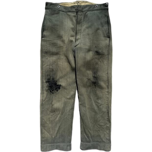 50s 하드 페이딩 프렌치 코듀로이 워크팬츠 36in