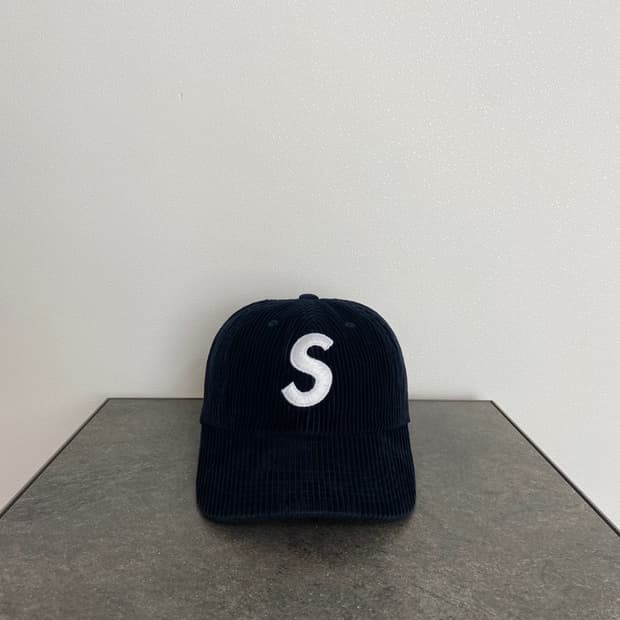 (OS) 슈프림 S로고 볼캡 모자 코듀로이 네이비