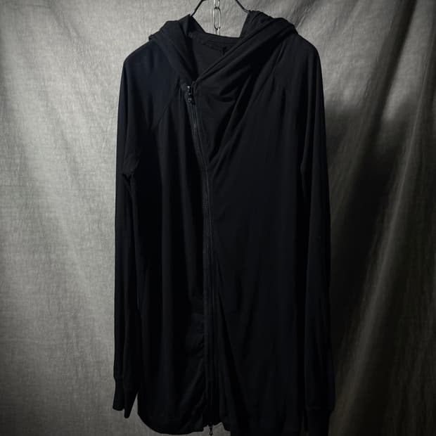 JULIUS Asymmetric Long Hoodie Zip-Up