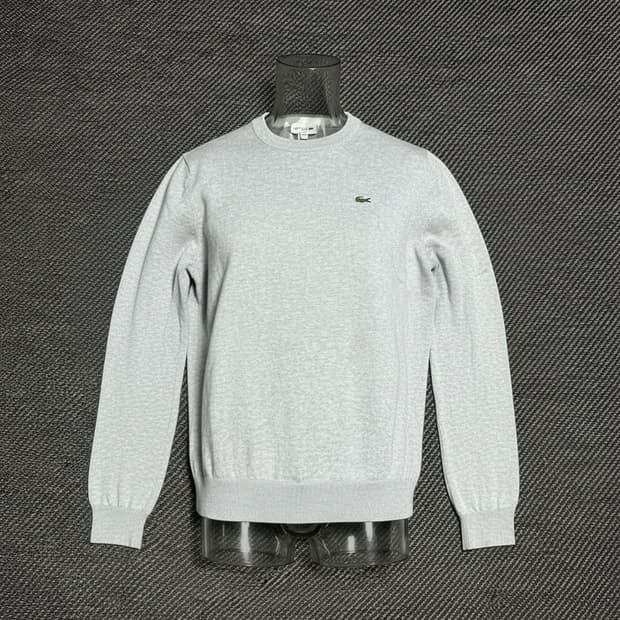 [XL] Lacoste 라코스테 신형 그레이 코튼 라운드 니트