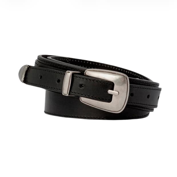 르메르 미니멀 웨스턴 벨트 카우 레더 블랙 85