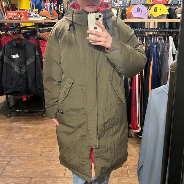 [HI]  그레고리 야상 롱패딩 카키