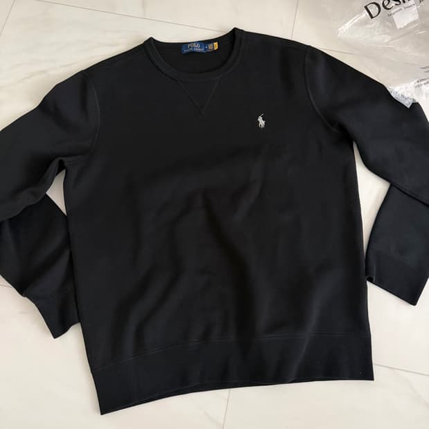 폴로 맨투맨 블랙 m 정품 큐알