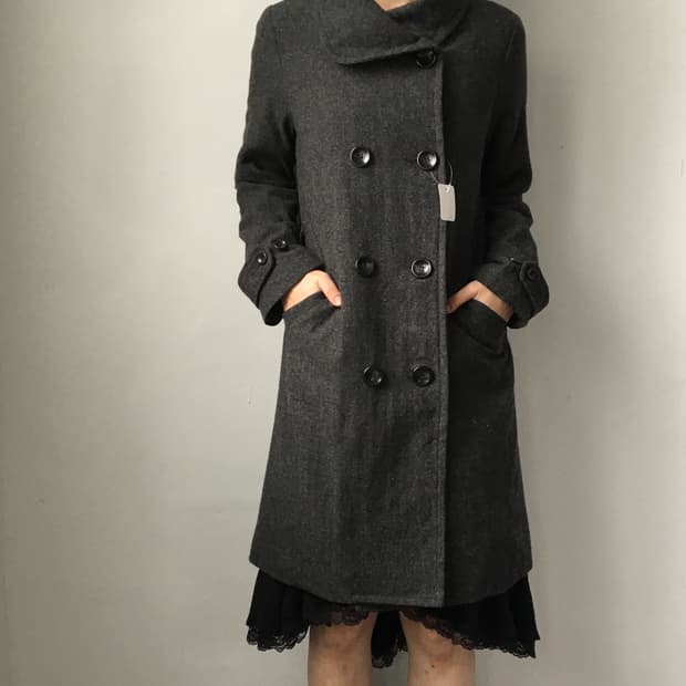 Belted double button coat