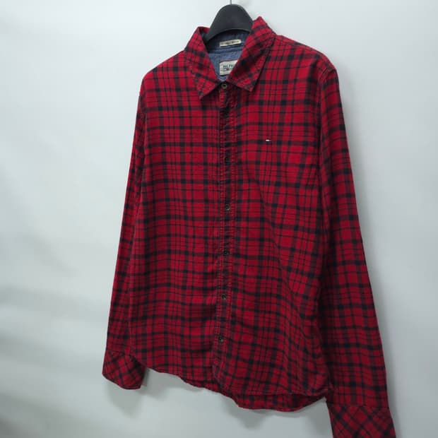 힐피거데님 레드 체크셔츠 ( 여성