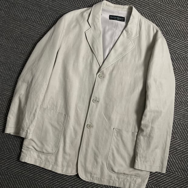 90s 입생로랑 자수로고 아카이브 치노 블레이저 자켓y 4467