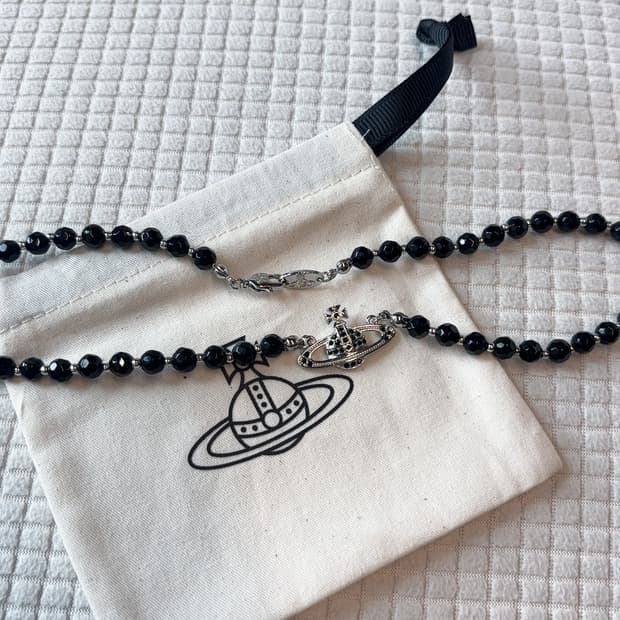 비비안웨스트우드 목걸이 블랙 펄 초커 비즈초커 목걸이