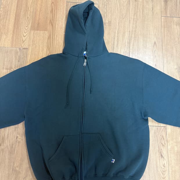 90s 러셀 후드집업 카키그린 xl