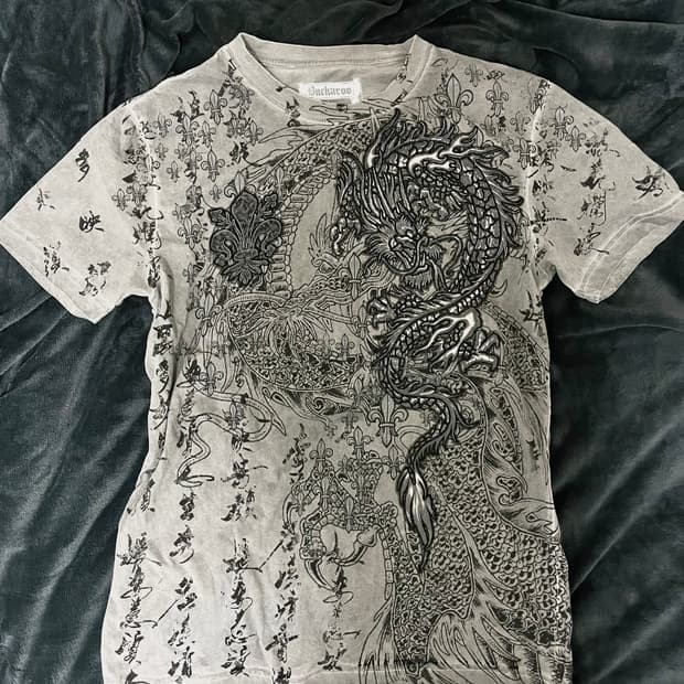 *rare* 오리엔탈 이레즈미프린팅반팔티셔츠 Vkei 00s 그런지빈티지