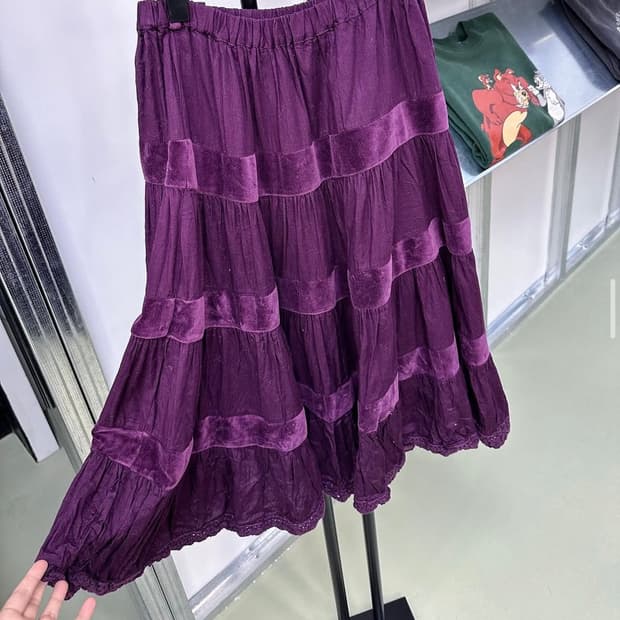 코미오 빈티지 퍼플 캉캉 치마