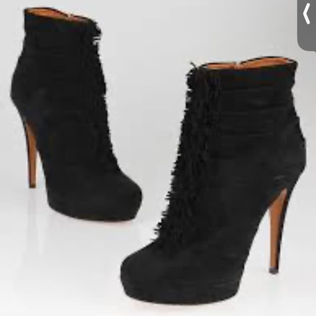 구찌 프린지 플랫폼 앵클 부츠