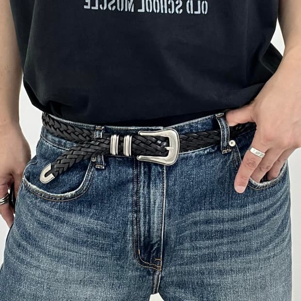 웨스턴 위빙 짜임 레더 벨트