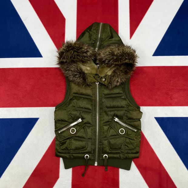 y2k 빈티지 패딩조끼 여성S 