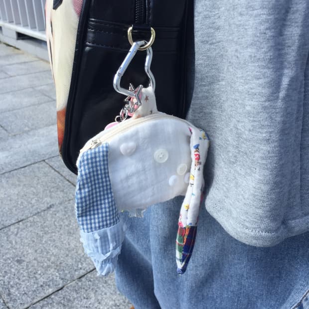 eggu white rabbit wallet(에구 카드 지갑 키링)