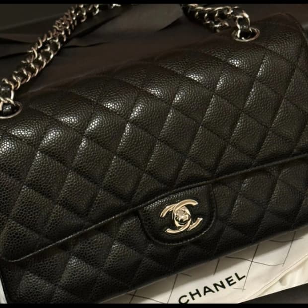 샤넬클래식 캐비어스킨미듐은장