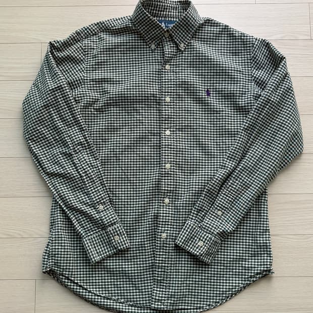  POLO 폴로 랄프로렌 그린 체크 셔츠 M (100)