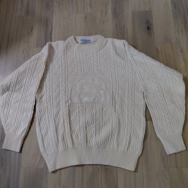 버벌이 90년대 센터로고 울 100% 니트