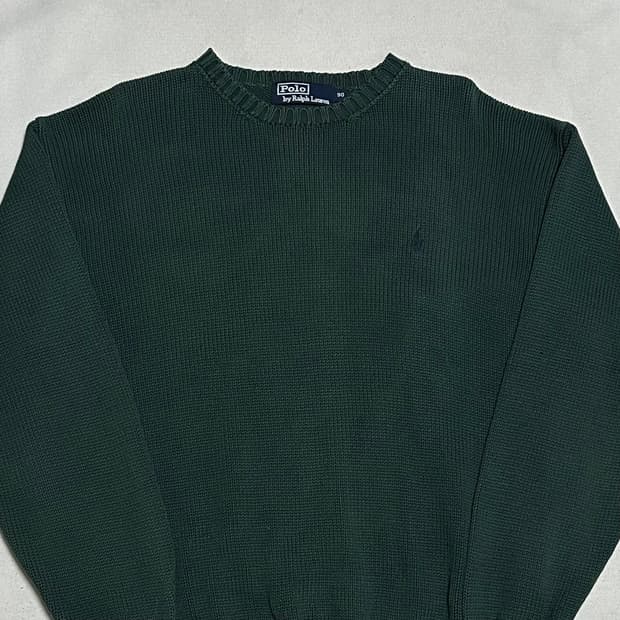 90 폴로랄프로렌 딥그린 코튼 니트