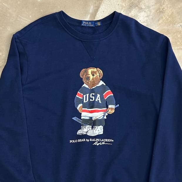 M 폴로랄프로렌 폴로베어 네이비 맨투맨