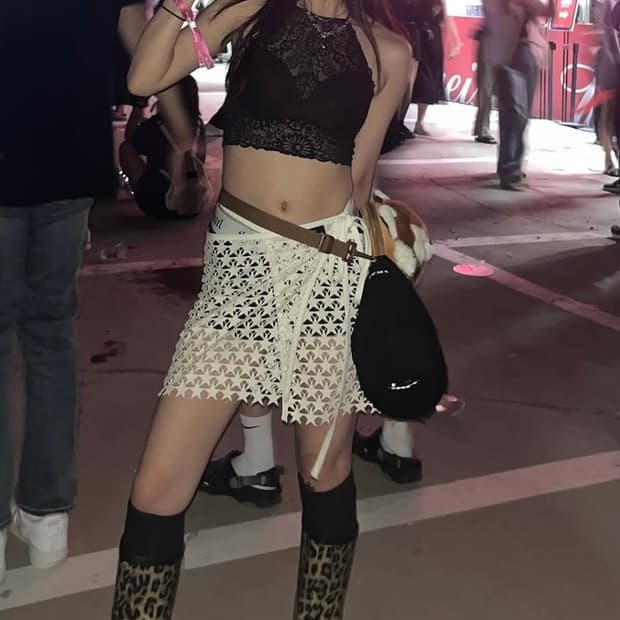 더미스테리어스호텔 스타 레이어드 랩스커트