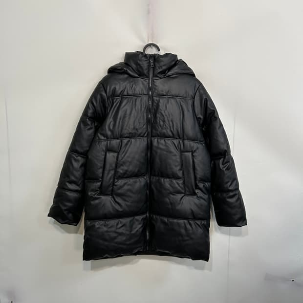 자라 페이크 레더 패딩 코트 블랙 상태최상 여성 55, 66