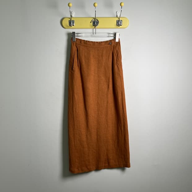 이세이미야케 플랜테이션 린넨 롱 스커트 