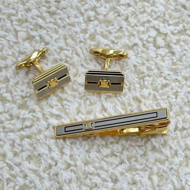 셀린느 넥타이핀 +커프스링크 세트