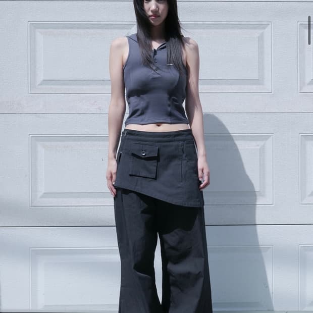 미세키서울 라인 후디 베스트 챠콜