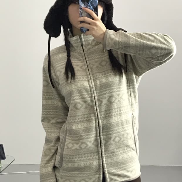 Uniqlo Paisley Fleece Zip Up