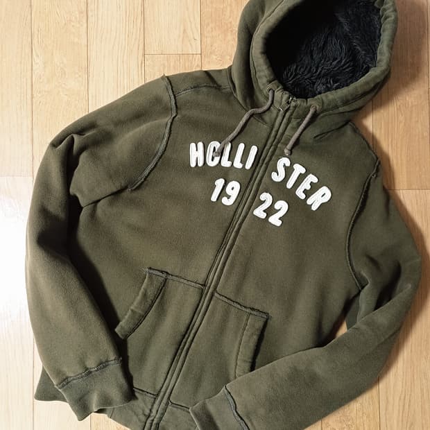 홀리스터 울프죠 올리브 그린 후드집업 상태 S급